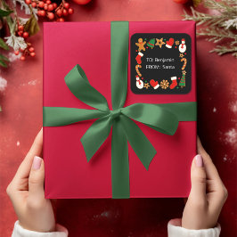 Baking Spirits Bright Custom Christmas Geschenk Ta Quadratischer Aufkleber