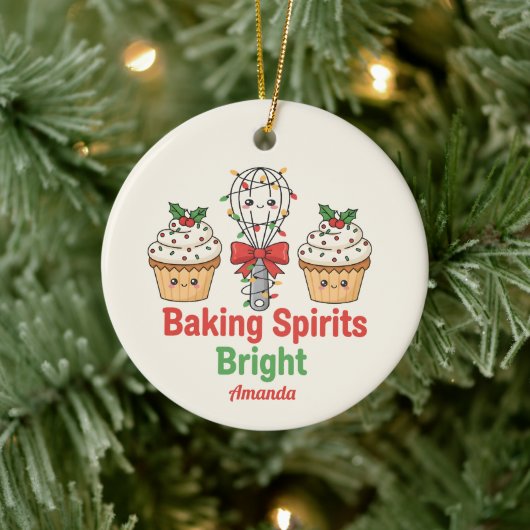 Baking Spirits Bright Funny Christmas Ornament (Baum)