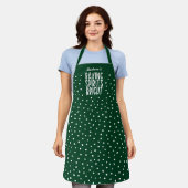 Baking Spirits Bright Funny Green Polka Dot Schürze (Getragen)