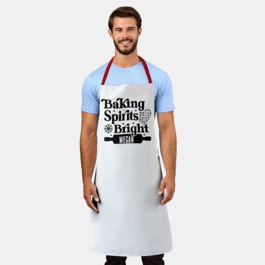 'Baking Spirits Bright' Gingerbread Christmas Home Schürze (Getragen)