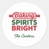 Baking Spirits Bright Holiday Runder Aufkleber (Vorderseite)