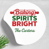 Baking Spirits Bright Holiday Runder Aufkleber