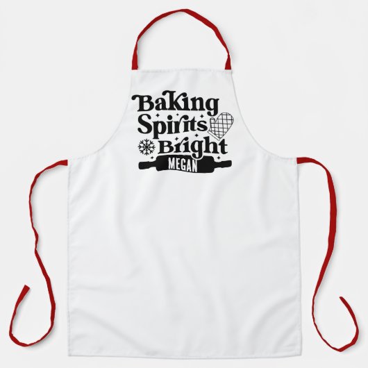 'Baking Spirits Bright' Lebkuchen-Weihnachtsheim Schürze (Vorderseite)