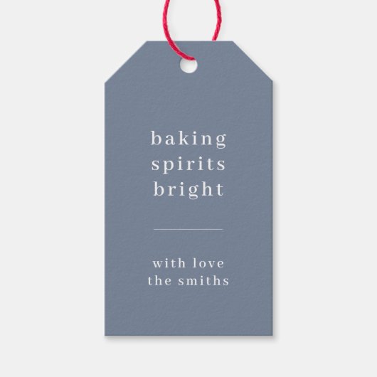 Baking Spirits Bright Minimum Simple Blue Gray Geschenkanhänger (Vorderseite)