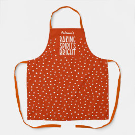 Baking Spirits Bright Orange Polka Dot Thanksgivin Schürze