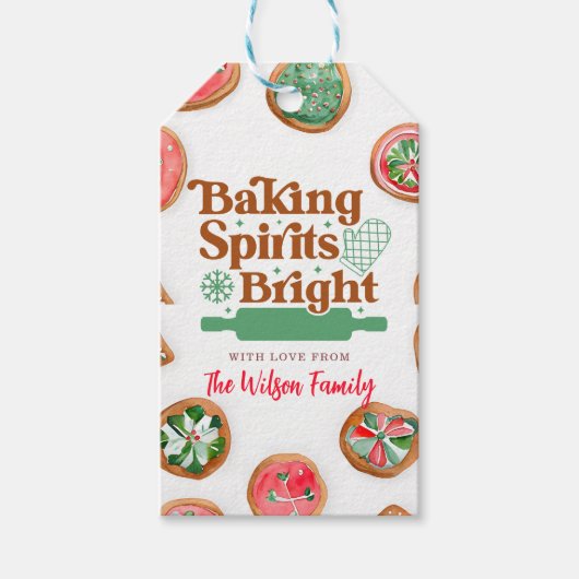 Baking Spirits Bright Pink Cookie Tausch Geschenkanhänger (Vorderseite)