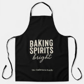 Baking Spirits Bright Schwarzes Weihnachtsfest Schürze (Vorderseite)