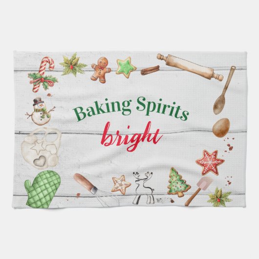 Baking Spirits Bright Weihnachten Geschirrtuch (Horizontal)