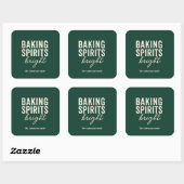 “Baking Spirits Bright“ Weihnachten Quadratischer Aufkleber (Blatt)