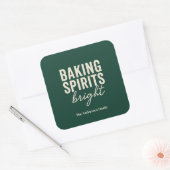 “Baking Spirits Bright“ Weihnachten Quadratischer Aufkleber (Umschlag)