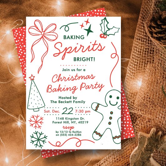 Baking Spirits Bright | Weihnachtsplätzchen-Tausch Einladung