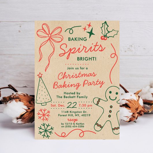 Baking Spirits Bright | Weihnachtsplätzchen-Tausch Einladung