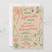 Baking Spirits Bright | Weihnachtsplätzchen-Tausch Einladung (Vorderseite)
