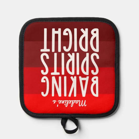 Baking Spirituosen Helle Funny Red Weihnachten Topflappen (Vorderseite)