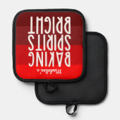 Baking Spirituosen Helle Funny Red Weihnachten Topflappen (Vorderseite/Rückseite)