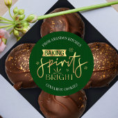 Baking Spirituosen Helle Grüne goldene Weihnachtsk Runder Aufkleber