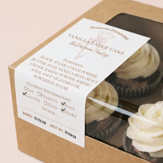 Baking Spoon Bakery Ingredients Allergy Food Label Rechteckiger Aufkleber