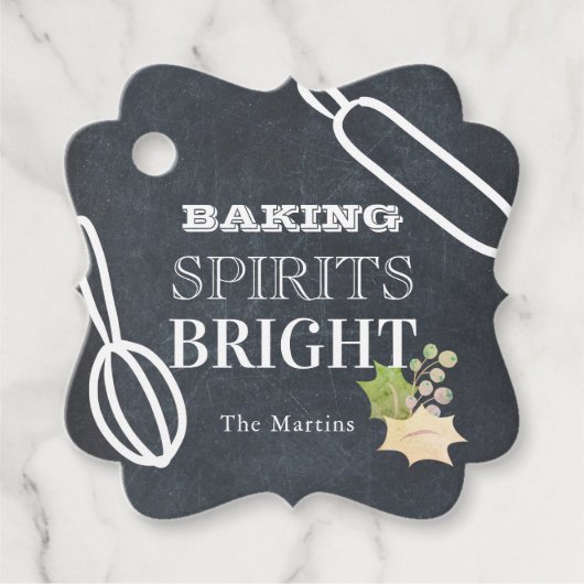 Baking Sprites Bright Holiday Chalkboard Geschenkanhänger (Vorderseite)