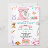 Baking theme party invitation einladung (Vorderseite)