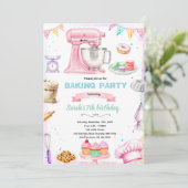 Baking theme party invitation einladung (Stehend Vorderseite)