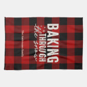 Baking Through the Snow Buffalo Plaid Christmas Geschirrtuch (Horizontal)