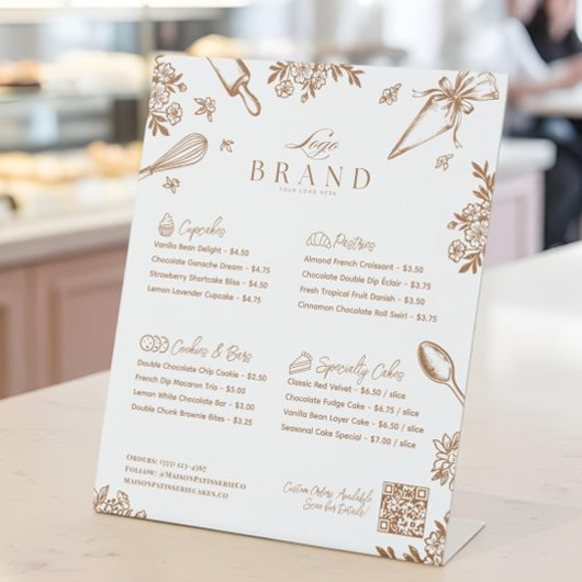 Baking Utensil Pastry Cake Bakery Menu Price List Sockelschild