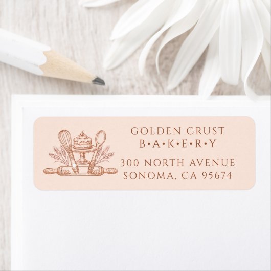 Baking Utensils Baker Bakery Return Address Label (Insitu)