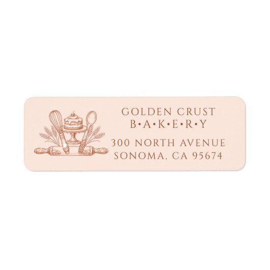 Baking Utensils Baker Bakery Return Address Label (Vorne)