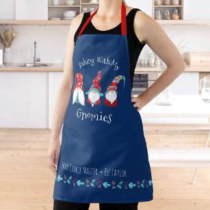 Baking with my Gnomies Funny Modern Holiday Nordic Schürze
