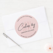 Bakkake Custom Monogram Logo Pink Runder Aufkleber (Umschlag)