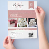 Bakkekuchen mit dem Logo "Custom Monogram" Weißros Flyer (Hand)