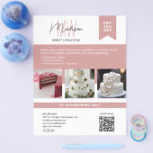 Bakkekuchen mit dem Logo "Custom Monogram" Weißros Flyer (Einzeln)