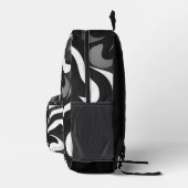 Bakkpack - Schwarzweiß Bedruckter Rucksack (Rechts)
