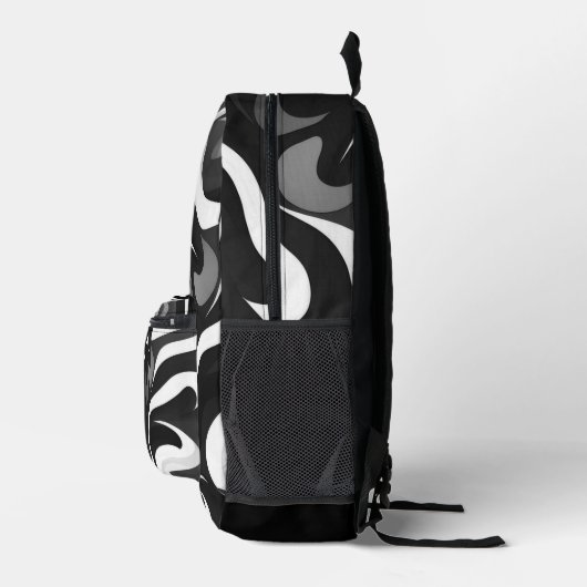 Bakkpack - Schwarzweiß Bedruckter Rucksack (Rechts)