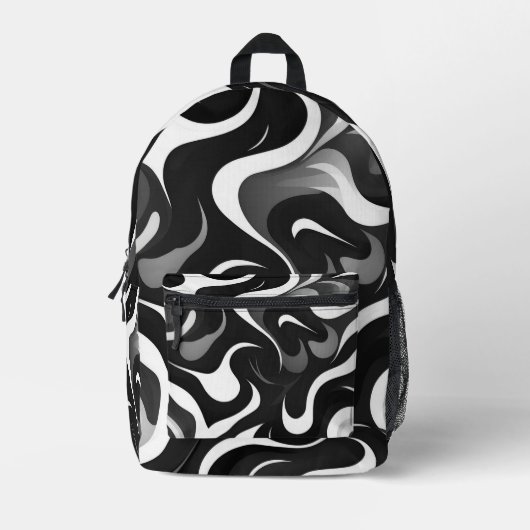 Bakkpack - Schwarzweiß Bedruckter Rucksack (Vorderseite)