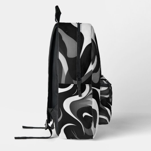 Bakkpack - Schwarzweiß Bedruckter Rucksack (Links)