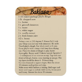 Baklava Recipe Magnet Kühlschrank