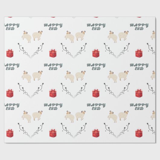 bakra eid- eid mubarak-Happy Eid Geschenkpapier (Flach)