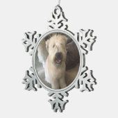 Bakster One Year Photo Template Schneeflocken Zinn-Ornament (Rechts)