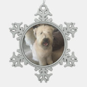 Bakster One Year Photo Template Schneeflocken Zinn-Ornament (Vorderseite)