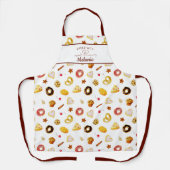 BAKT MIT LIEBE Bäckerei Muster Personalisiert Schürze (Vorderseite)