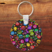 Bakterielle Epidemie Cartoon Keimexplosion Schlüsselanhänger (Vorderseite)