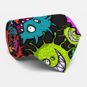 Bakterielle epidemische Cartoon-Mikroben-Explosion Krawatte (Gerollt)