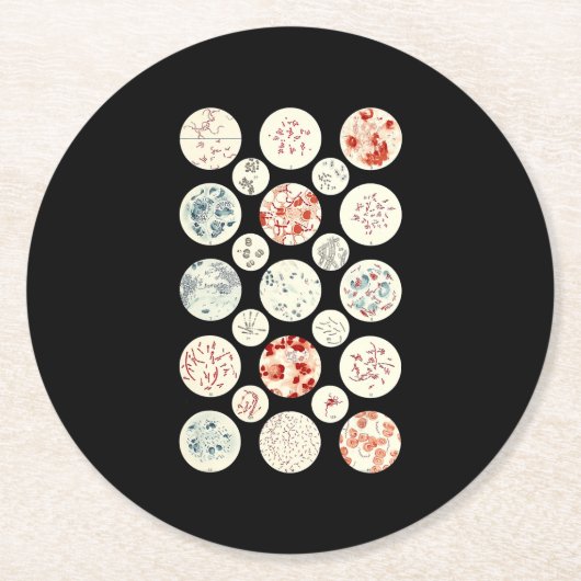 Bakterien aus der Mikrobiologie winzig Runder Pappuntersetzer (Vorderseite)