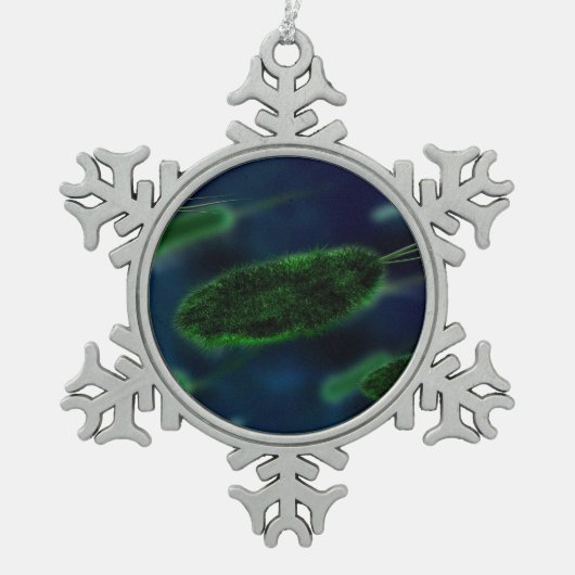 Bakterien-Mikroben Schneeflocken Zinn-Ornament (Vorderseite)