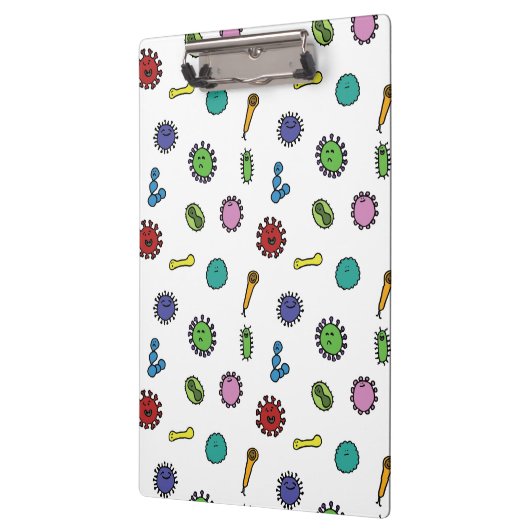 Bakterien-, Mikroben- und Virusmuster Klemmbrett (Links)