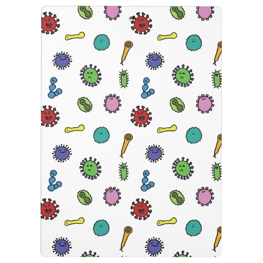 Bakterien-, Mikroben- und Virusmuster Klemmbrett (Rückseite)
