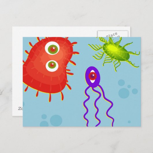Bakterien Postkarte (Vorne/Hinten)