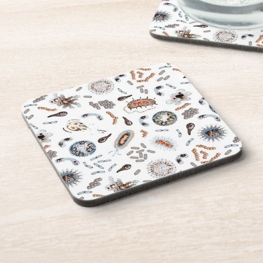 Bakterien u. Virus-Muster Getränkeuntersetzer (Linke Seite)