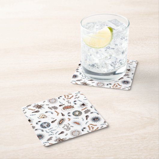 Bakterien u. Virus-Muster Rechteckiger Pappuntersetzer (Vor Ort)